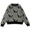 Panda Hoodie Striped Woman