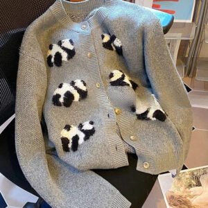 Panda Knitted Cardigan